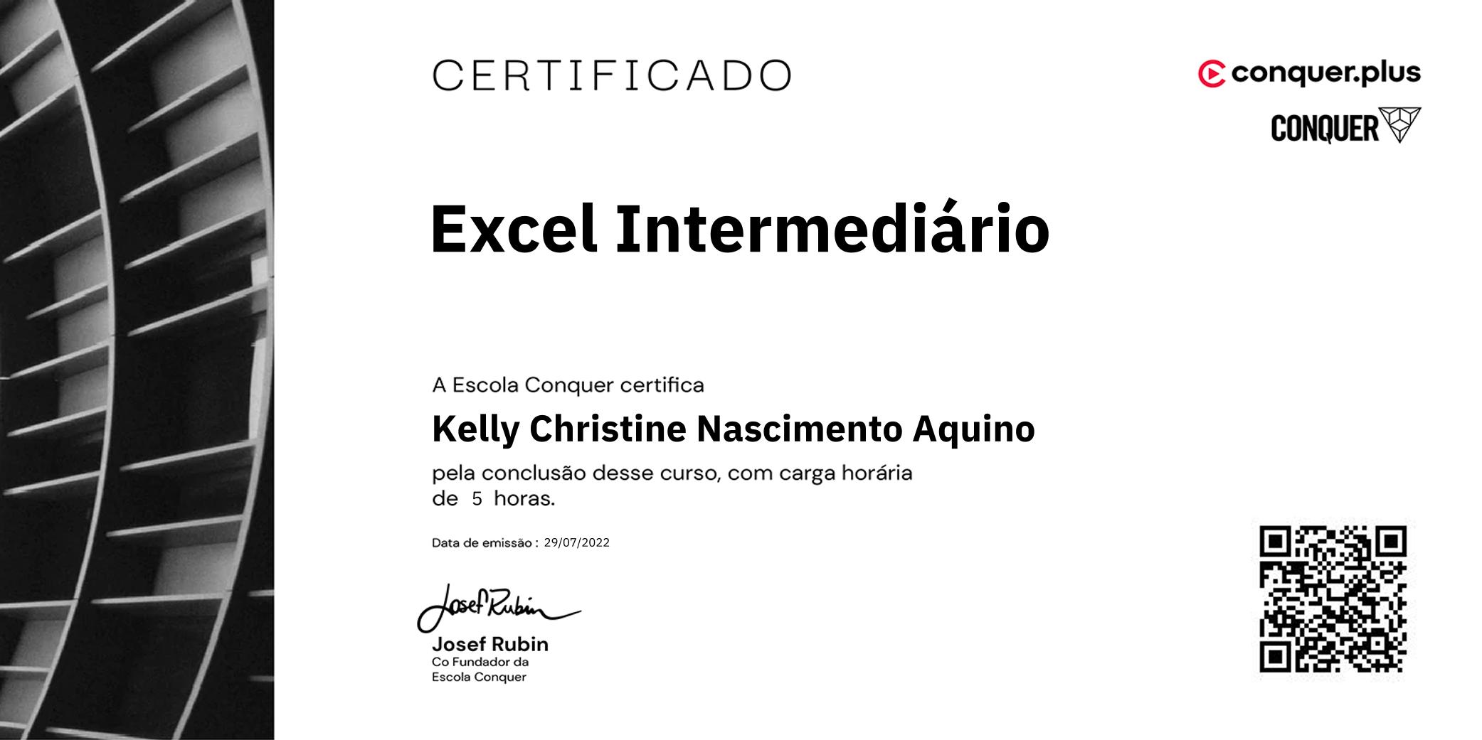 Certificado de Excel Intermediário